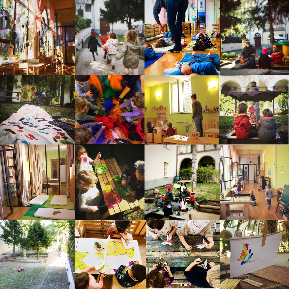 Mosaico di fotografie della Green School