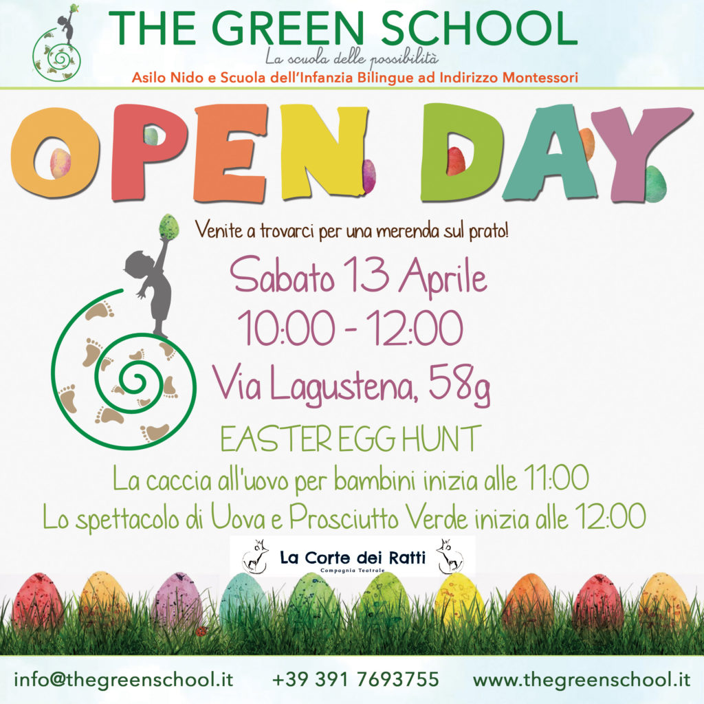 The Green School - Locandina dell'Open Day del 13/04/2019